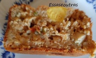 Torta Salgada Pequena ou Bolo com Bacalhau e Palmito – Receita