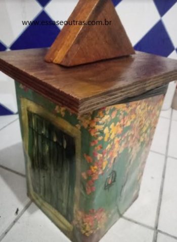 Lixeira de Lata de Tinta Grande – Reaproveitar Latas e Madeira